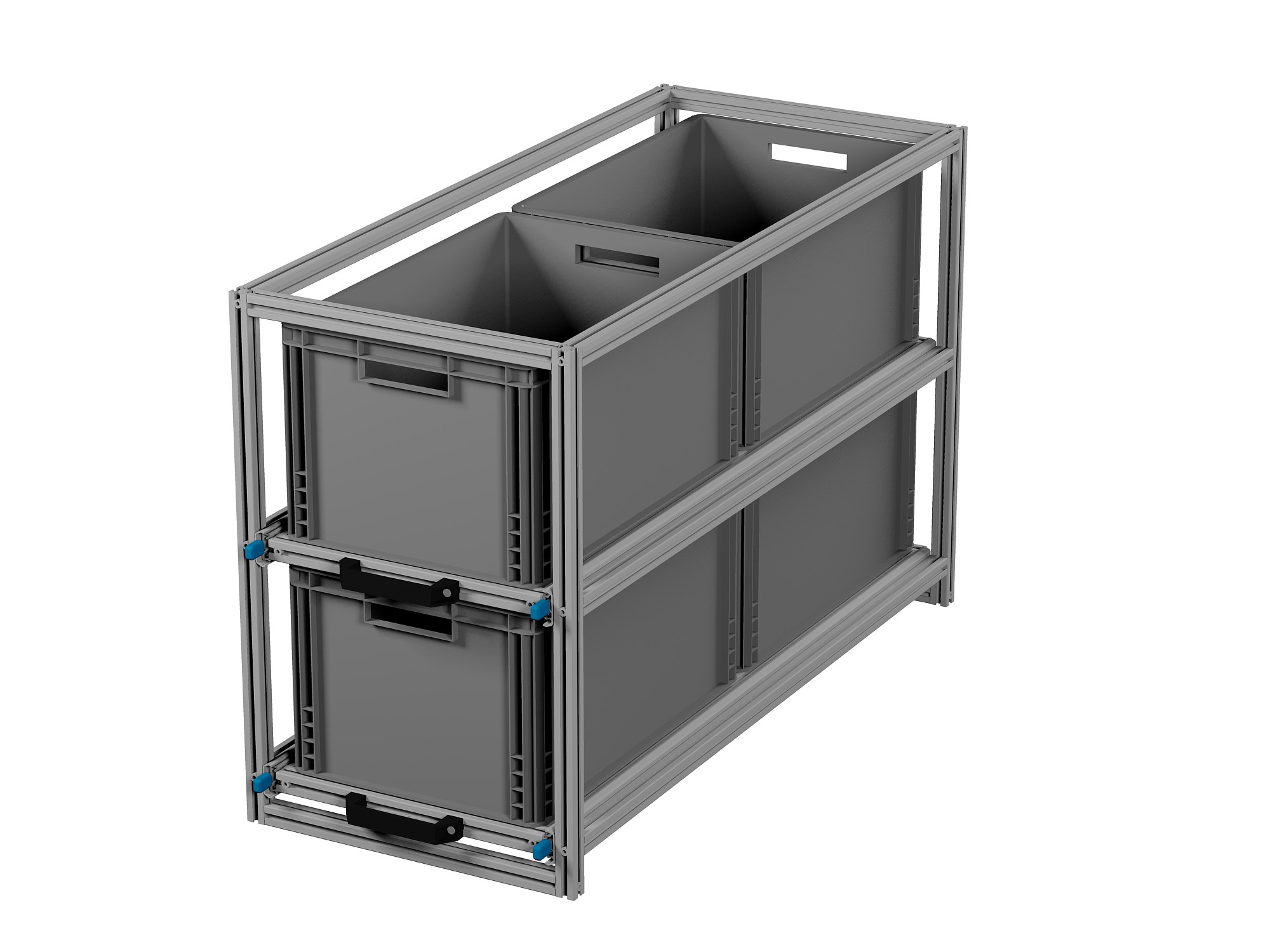 Heckauszug Euroboxen für Camper, Caravan, Wohnmobil & Nutzfahrzeuge, 70 kg Tragkraft, Typ 3, ohne Euroboxen