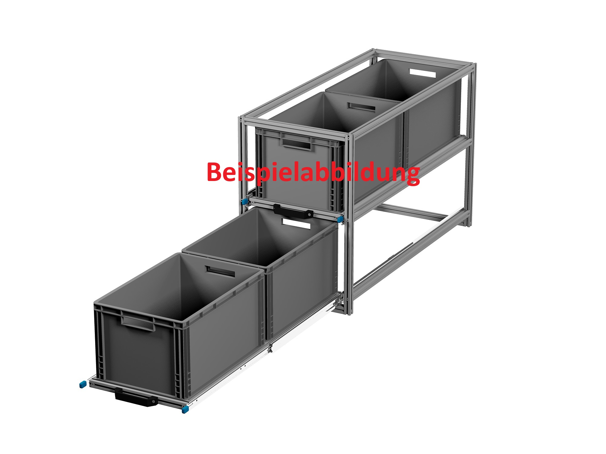 Heckauszug Euroboxen für Camper, Caravan, Wohnmobil & Nutzfahrzeuge, 220 kg Tragkraft, Typ 3, mit Euroboxen, Bestückung 2