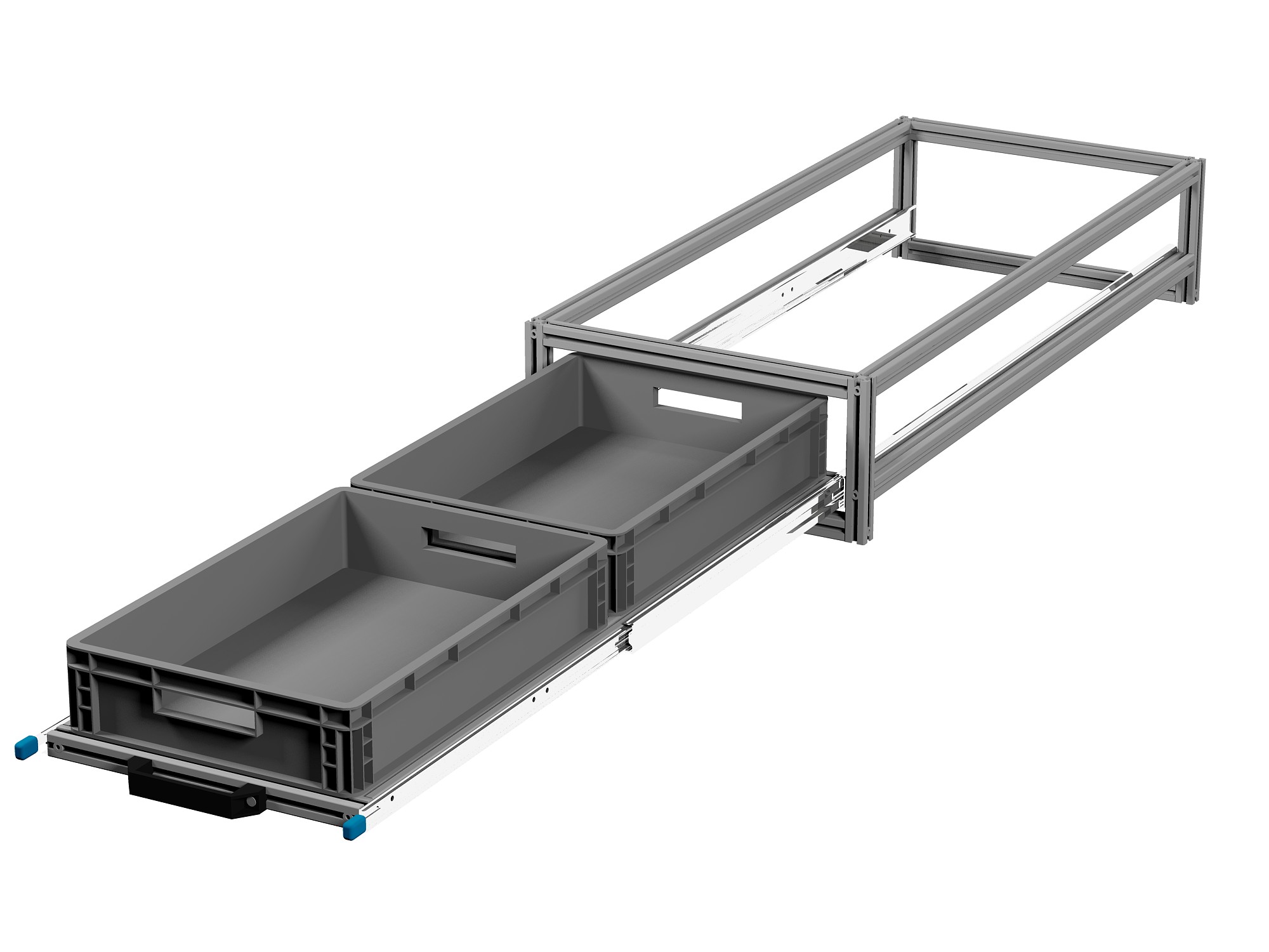 Heckauszug Euroboxen für Camper, Caravan, Wohnmobil & Nutzfahrzeuge, 70 kg Tragkraft, Typ 11, ohne Euroboxen