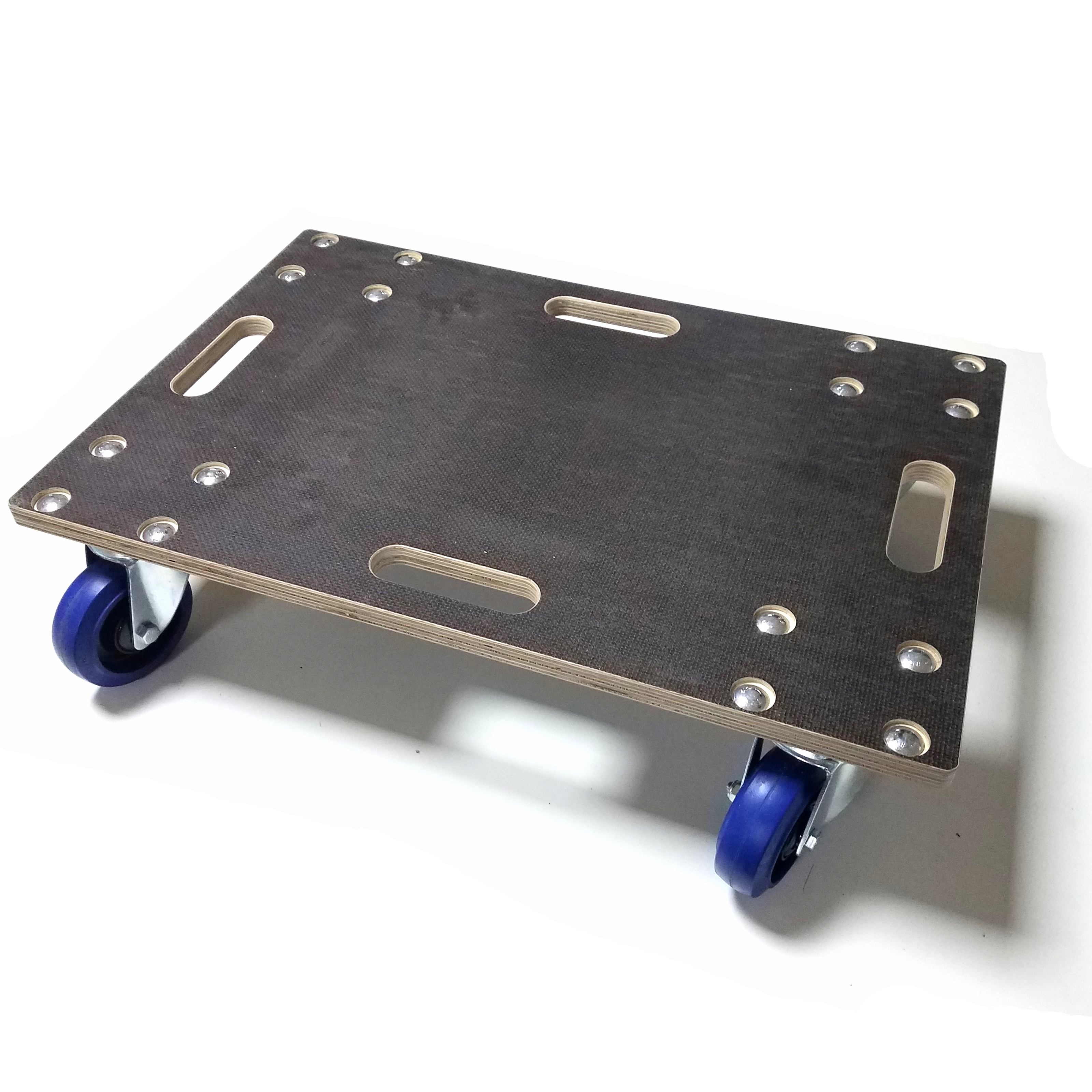 Rollbrett Schwerlast midi, 600 x 400 mm, vier Lenkrollen mit Stopp