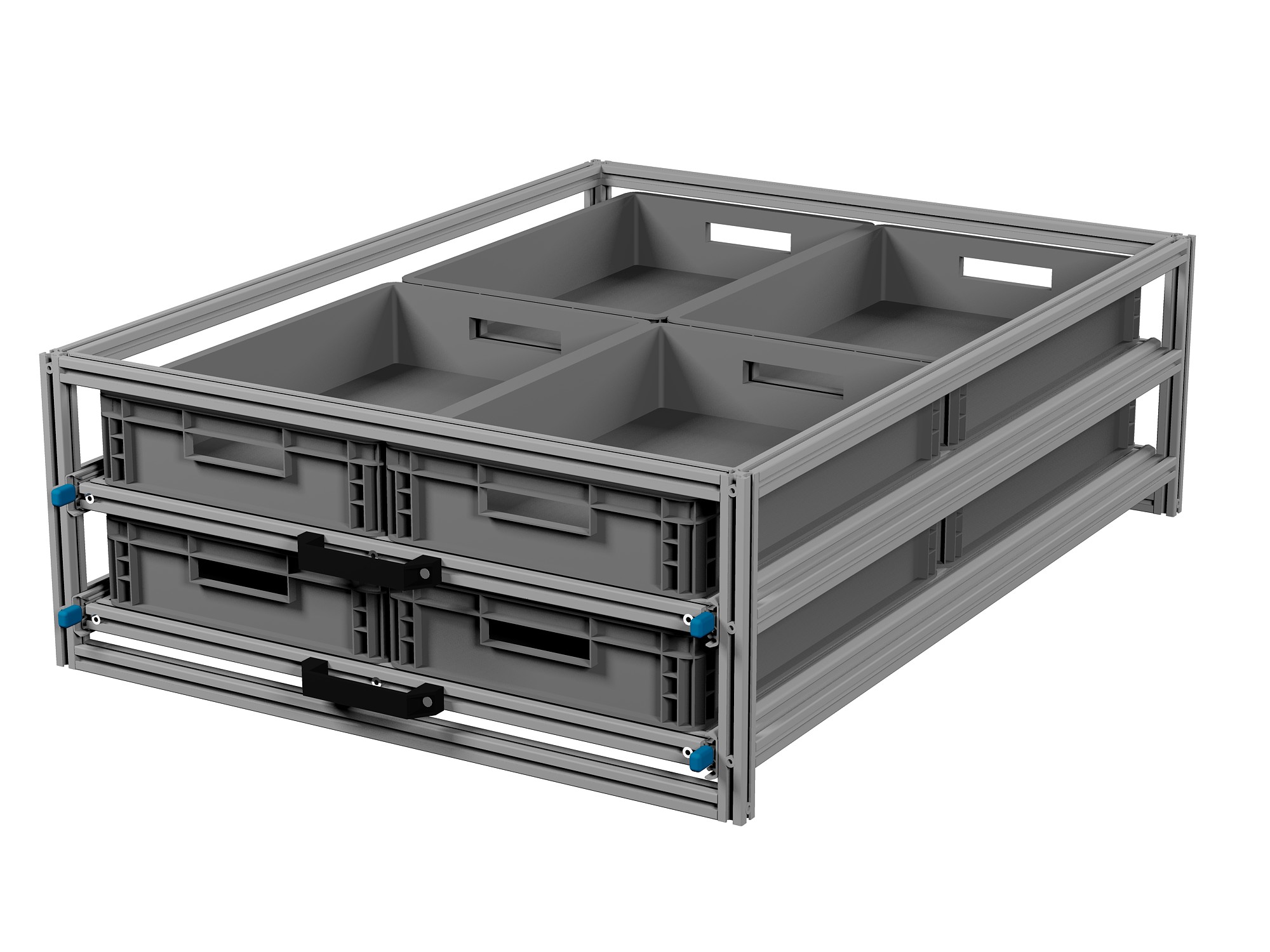 Heckauszug 800 x 1200 mm Euroboxen für Camper, Caravan, Wohnmobil & Nutzfahrzeuge, 220 kg Tragkraft, Typ 32, ohne Euroboxen