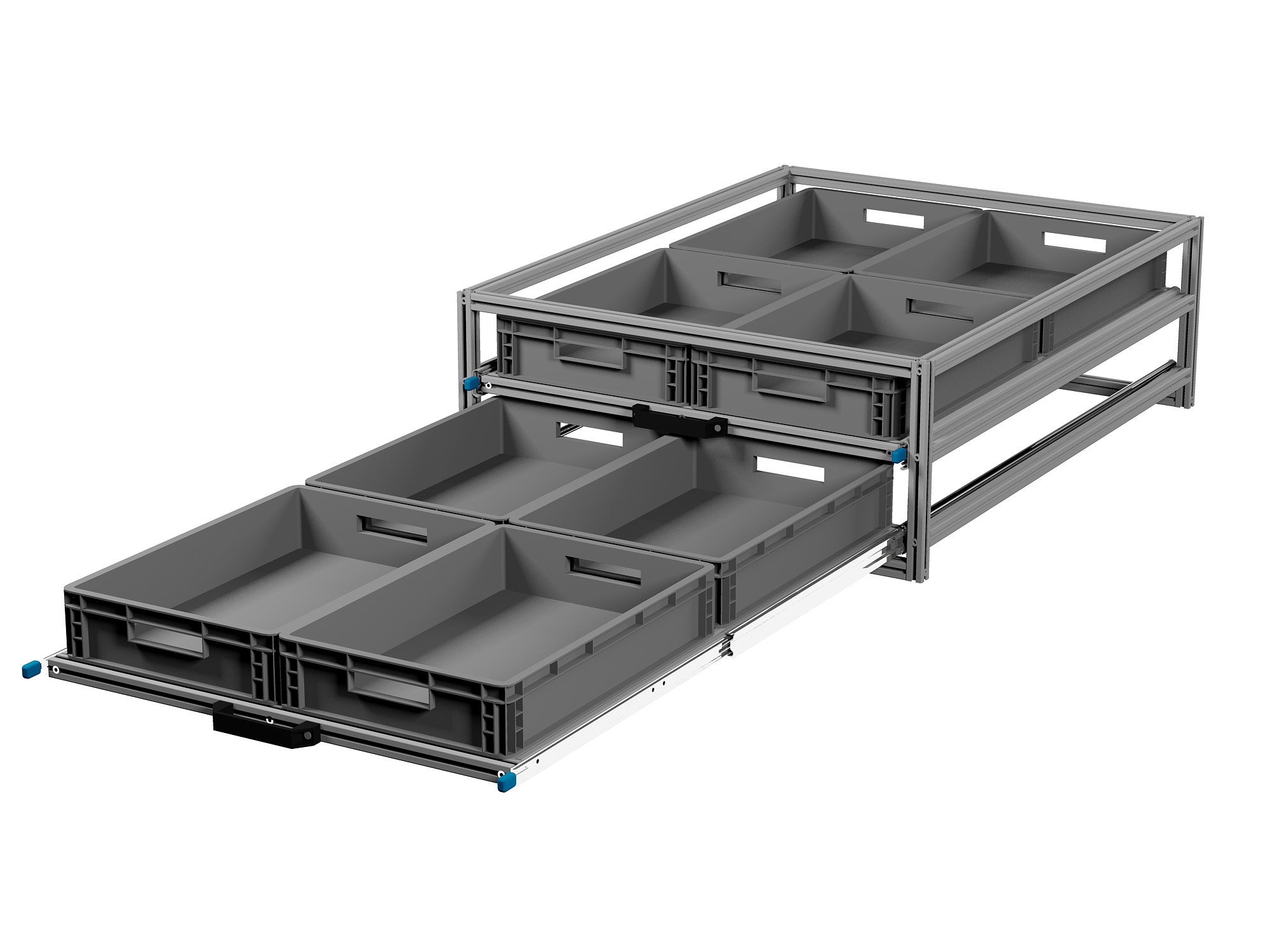 Heckauszug 800 x 1200 mm Euroboxen für Camper, Caravan, Wohnmobil & Nutzfahrzeuge, 220 kg Tragkraft, Typ 32, ohne Euroboxen