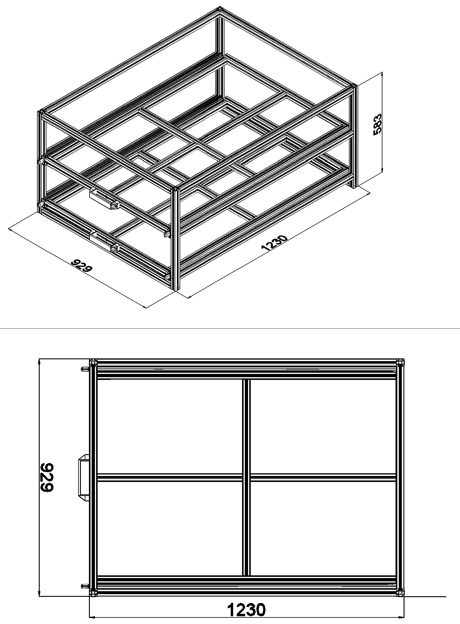 Heckauszug 800 x 1200 mm Euroboxen für Camper, Caravan, Wohnmobil & Nutzfahrzeuge, 220 kg Tragkraft, Typ 31, ohne Euroboxen
