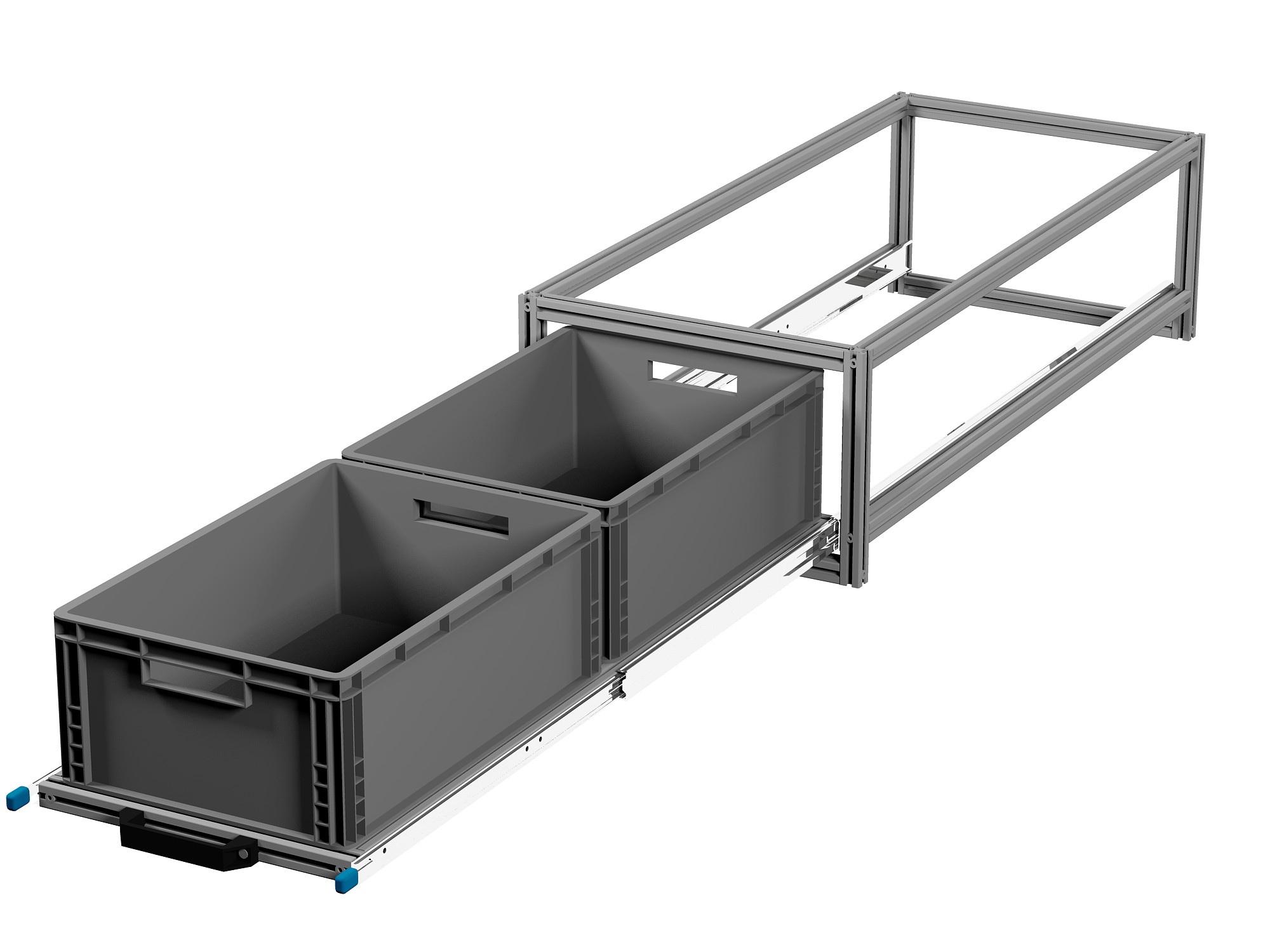 Heckauszug Euroboxen für Camper, Caravan, Wohnmobil & Nutzfahrzeuge, 70 kg Tragkraft, Typ 13, ohne Euroboxen