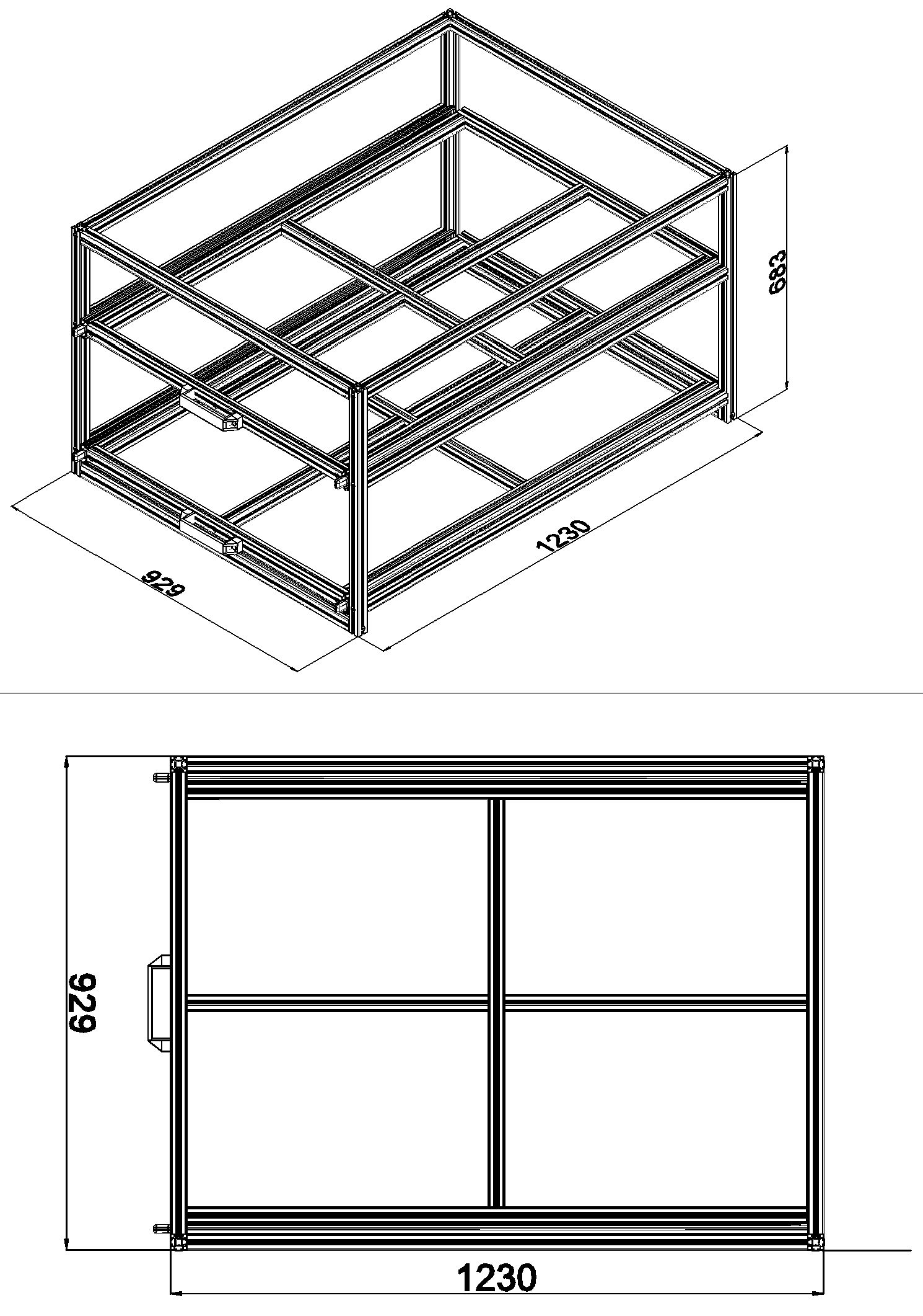 Heckauszug 800 x 1200 mm Euroboxen für Camper, Caravan, Wohnmobil & Nutzfahrzeuge, 220 kg Tragkraft, Typ 35, mit Euroboxen, Bestückung 1