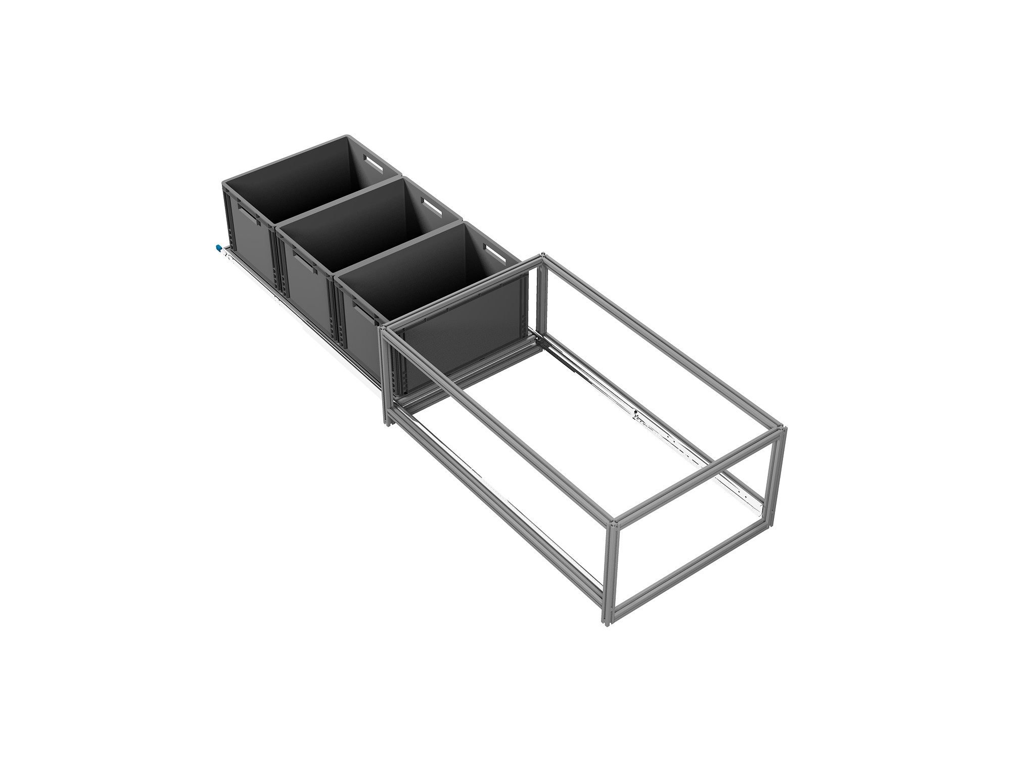 Heckauszug 600 x 1200 mm Euroboxen für Camper, Caravan, Wohnmobil & Nutzfahrzeuge, 70 kg Tragkraft, Typ 43, ohne Euroboxen