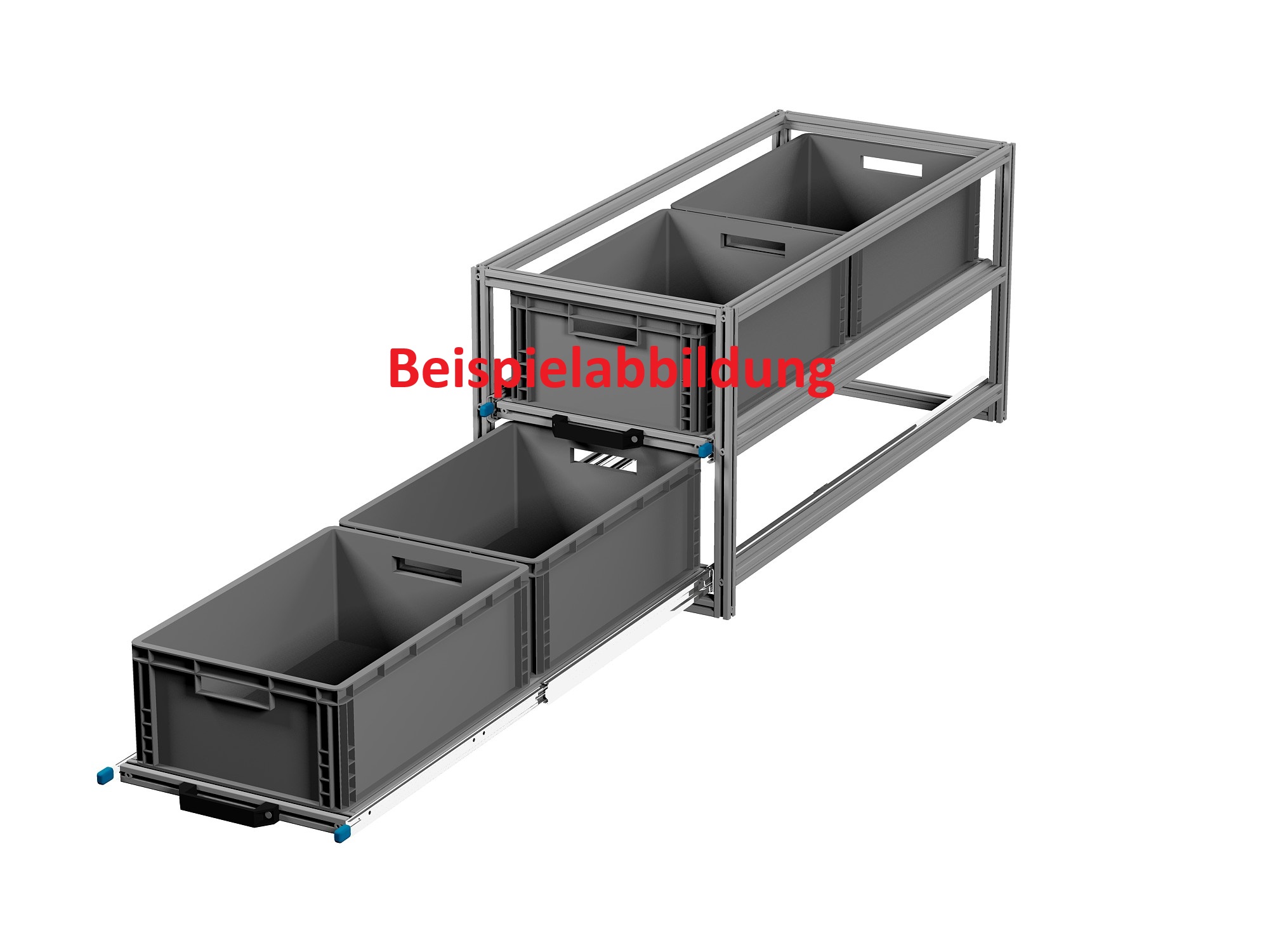 Heckauszug Euroboxen für Camper, Caravan, Wohnmobil & Nutzfahrzeuge, 70 kg Tragkraft, Typ 1, mit Euroboxen, Bestückung 2