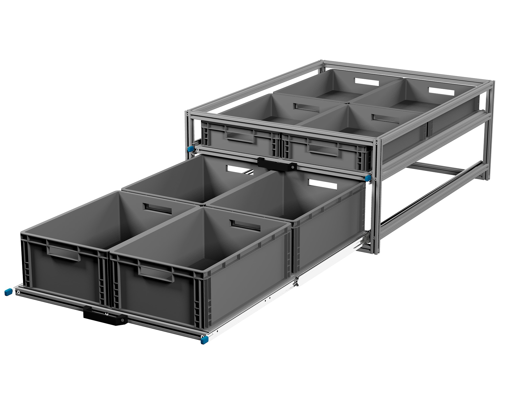 Heckauszug 800 x 1200 mm Euroboxen für Camper, Caravan, Wohnmobil & Nutzfahrzeuge, 220 kg Tragkraft, Typ 33, ohne Euroboxen