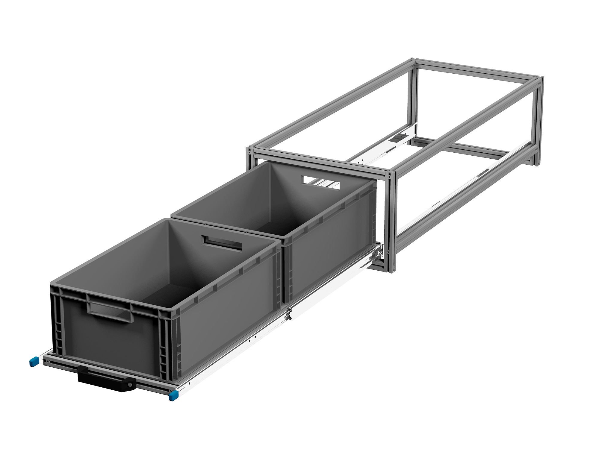 Heckauszug Euroboxen für Camper, Caravan, Wohnmobil & Nutzfahrzeuge, 70 kg Tragkraft, Typ 12, ohne Euroboxen