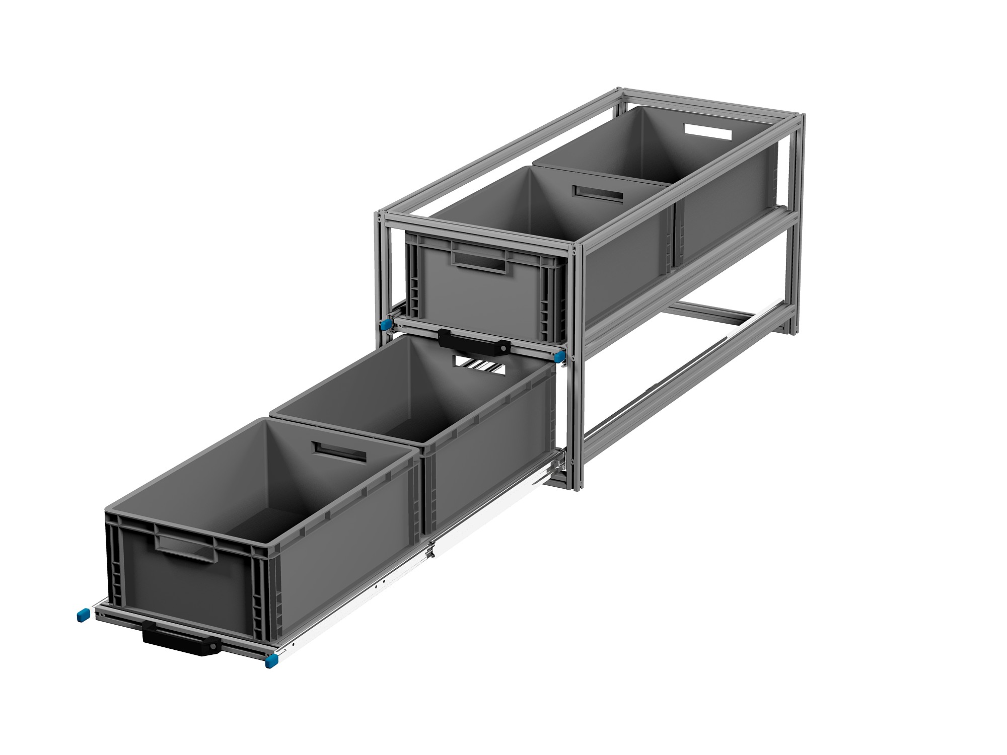 Heckauszug Euroboxen für Camper, Caravan, Wohnmobil & Nutzfahrzeuge, 70 kg Tragkraft, Typ 1, ohne Euroboxen