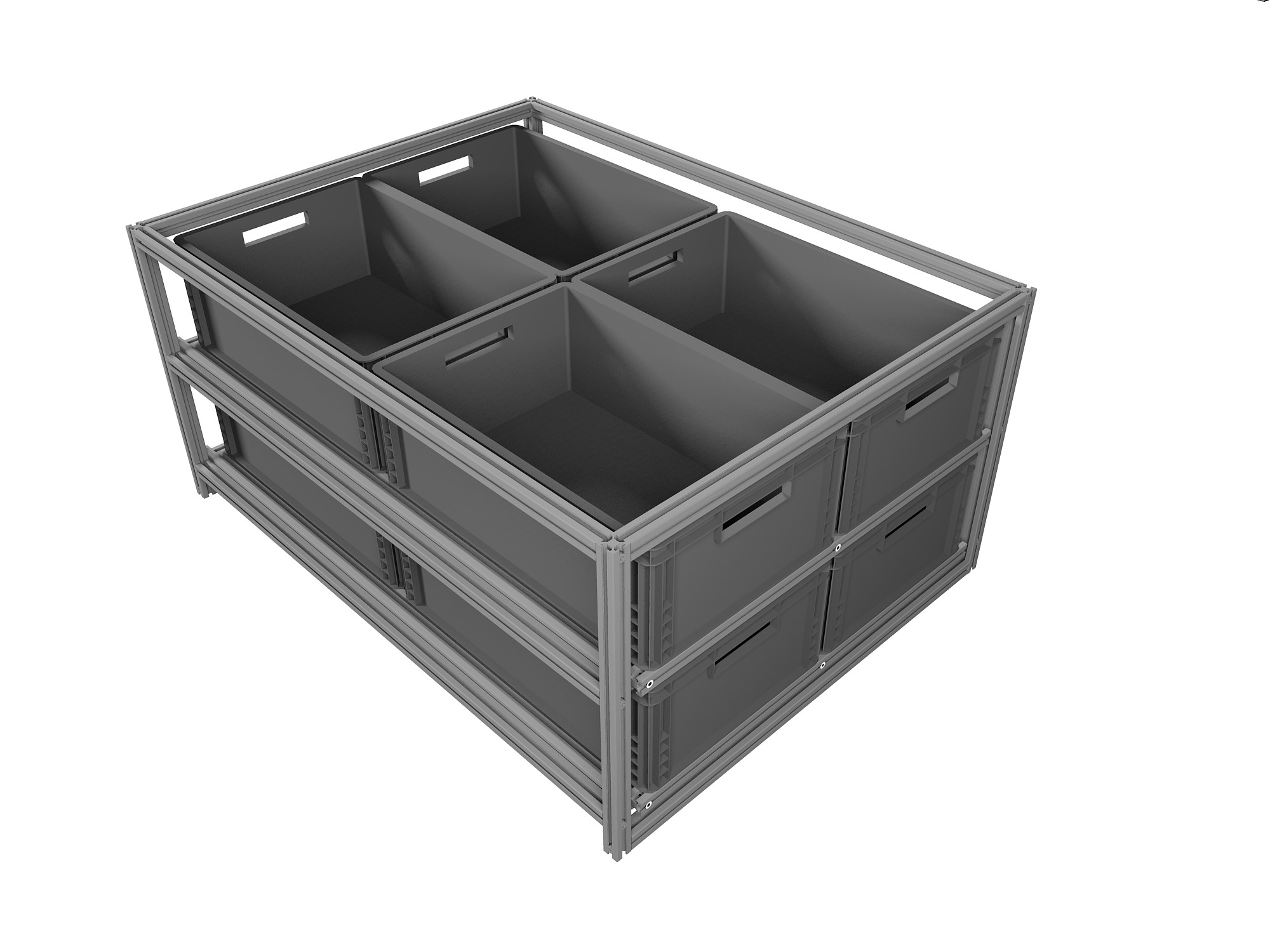 Heckauszug 800 x 1200 mm Euroboxen für Camper, Caravan, Wohnmobil & Nutzfahrzeuge, 220 kg Tragkraft, Typ 31, ohne Euroboxen