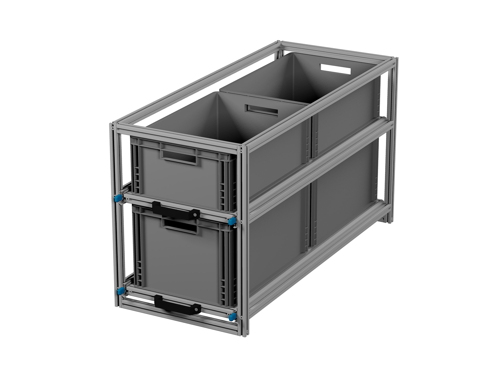 Heckauszug Euroboxen für Camper, Caravan, Wohnmobil & Nutzfahrzeuge, 70 kg Tragkraft, Typ 2, ohne Euroboxen