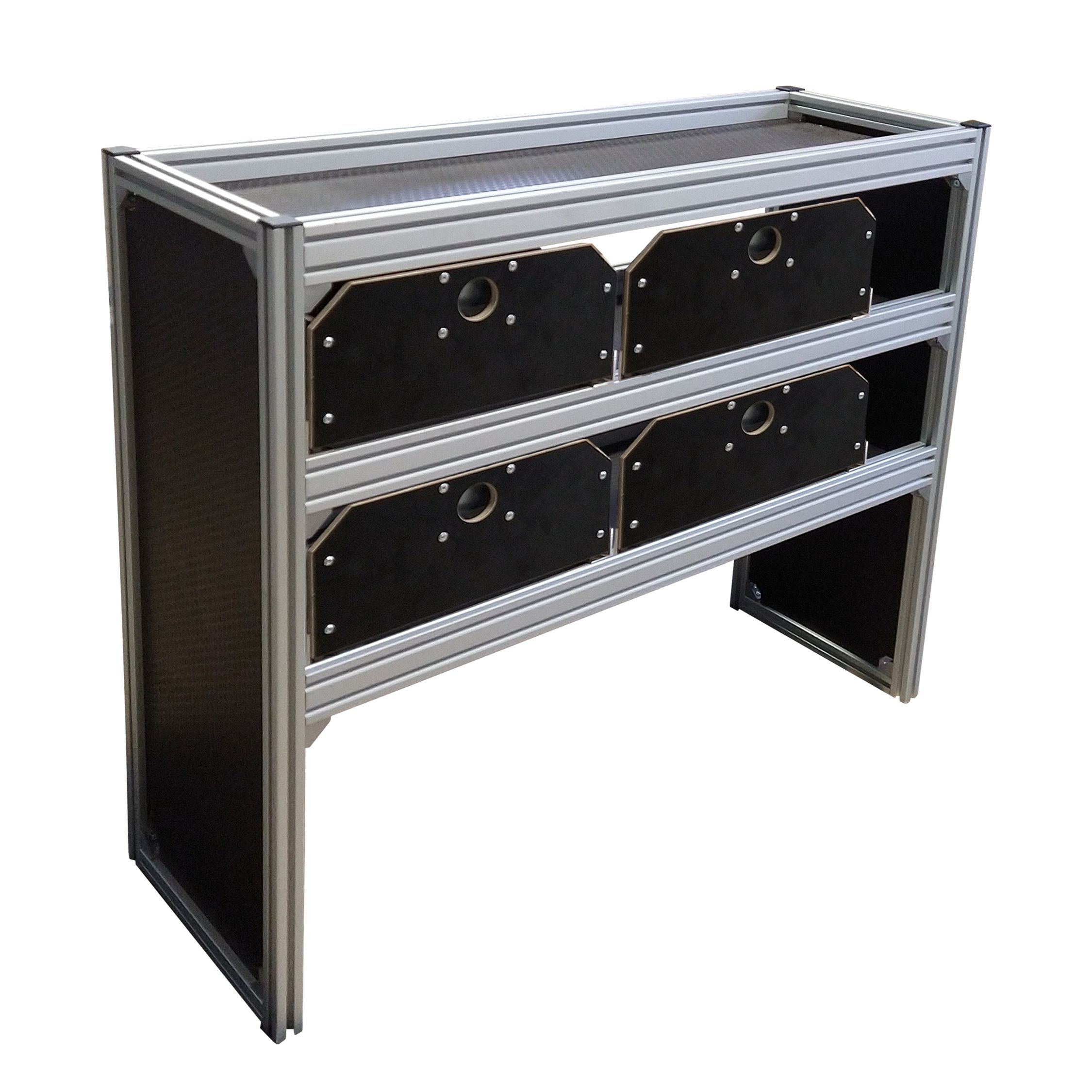 Alu-Fahrzeugregal 1026 x 918 x 357 mm + Schubladensystem II + Boxenset I