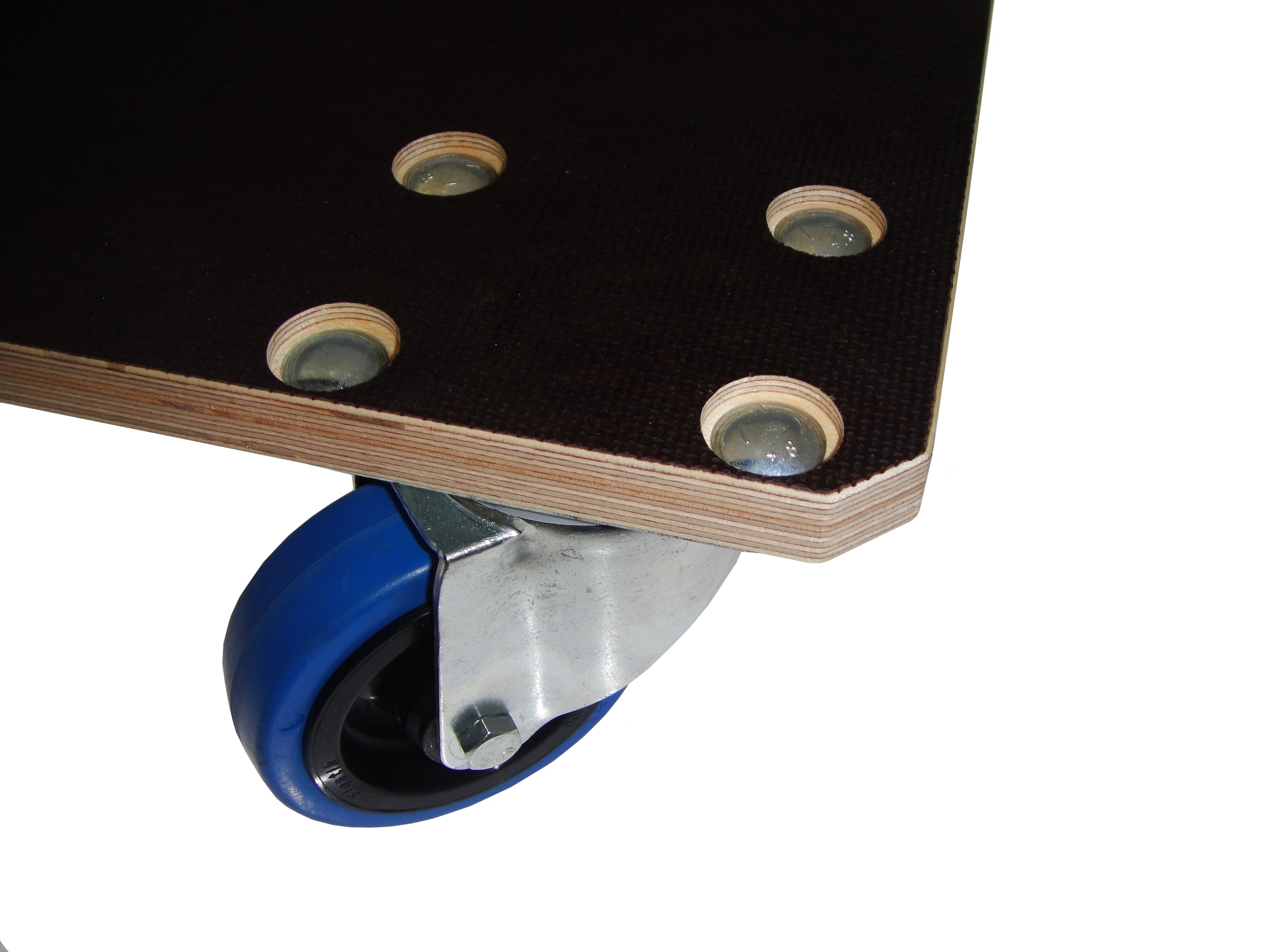 Rollbrett Schwerlast mini, 500 x 350 mm, vier Lenkrollen ohne Stopp