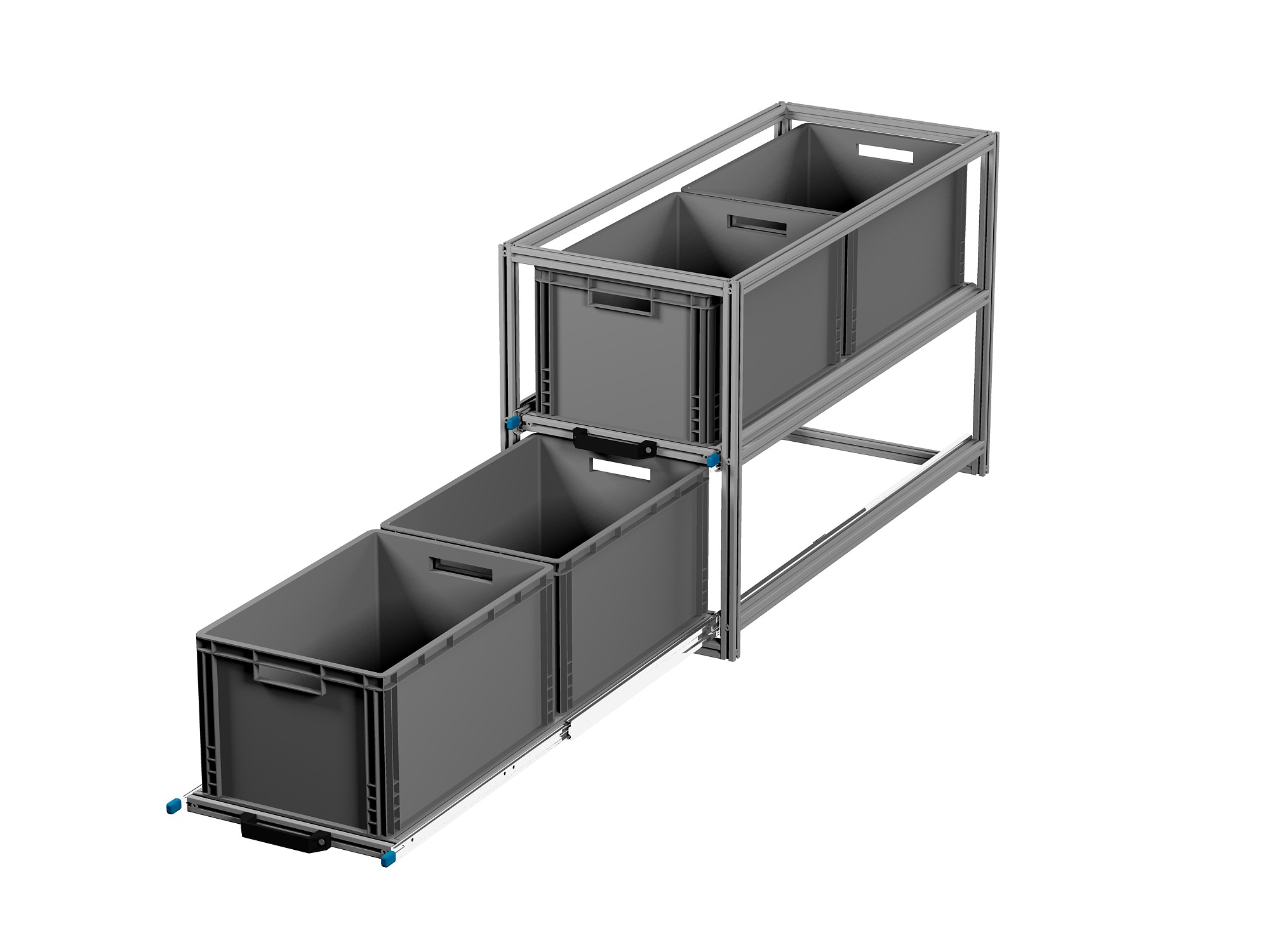 Heckauszug Euroboxen für Camper, Caravan, Wohnmobil & Nutzfahrzeuge, 220 kg Tragkraft, Typ 3, ohne Euroboxen