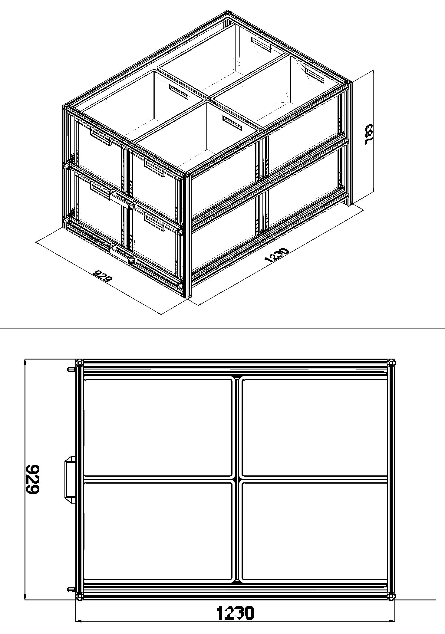 Heckauszug 800 x 1200 mm Euroboxen für Camper, Caravan, Wohnmobil & Nutzfahrzeuge, 220 kg Tragkraft, Typ 36, ohne Euroboxen